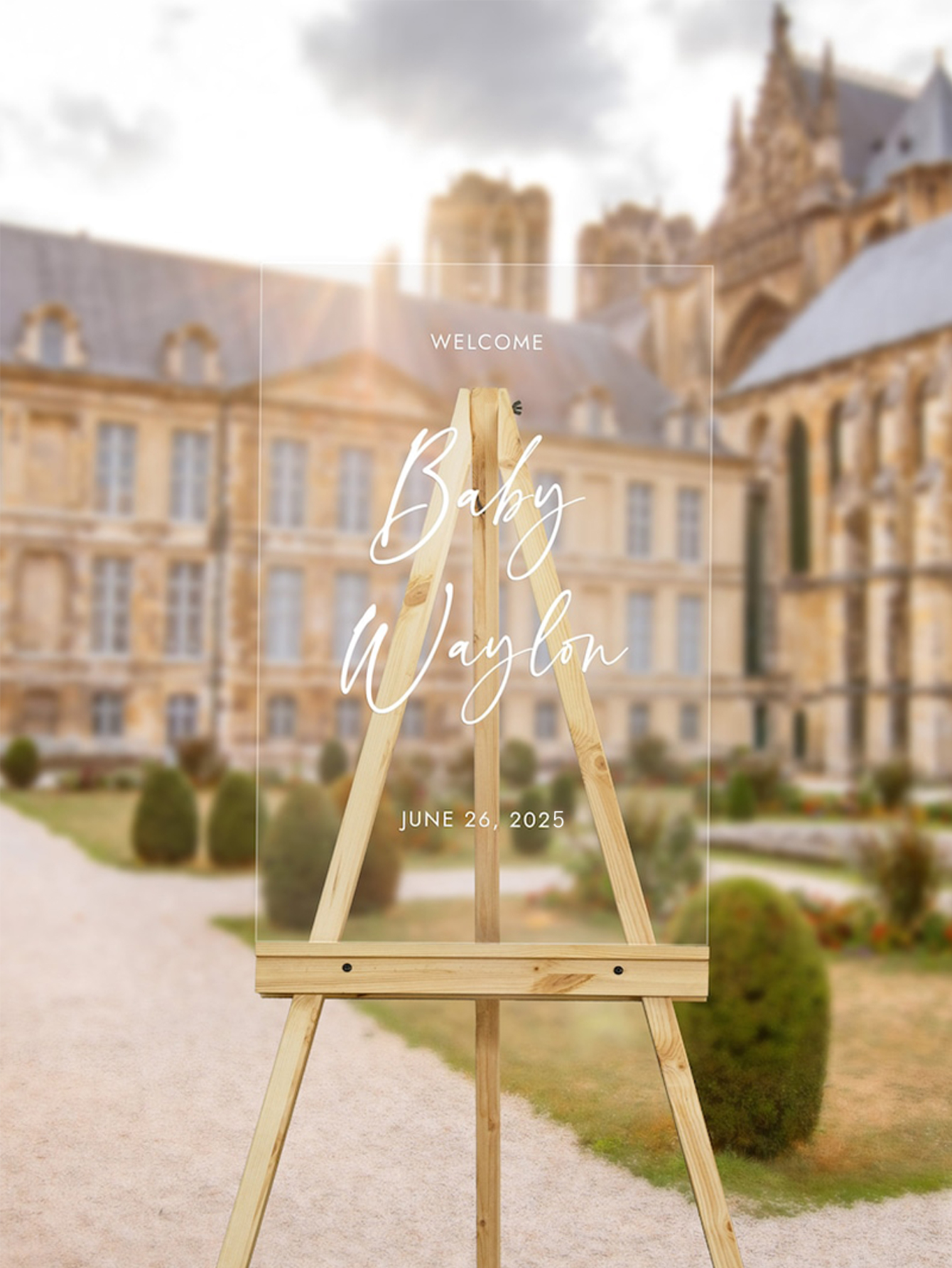 Baby Baptism Welcome Sign Custom-made in acrylic and PVC materials